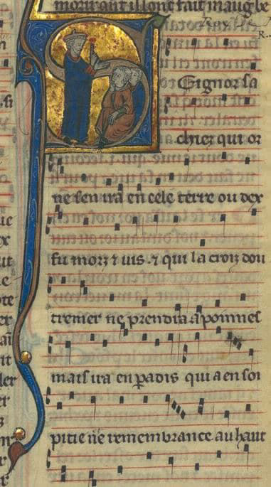 « Seigneurs, sachez-le, celui qui ne s'en ira pas maintenant en cette terre où Dieu fut mort et vivant, et qui ne prendra pas la croix d'outre-mer, avec paine ira en paradis. » - Thibaut IV - BN Fr846 folio127r