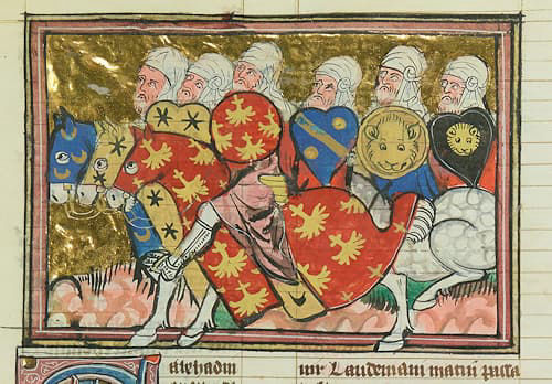 Saladin et ses troupes victorieuses (fin XIIᵉ siècle) - BN FR 22495 folio 283r