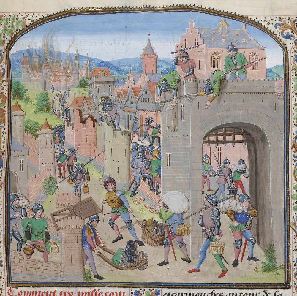 Scène de pillage en 1380 - BN 2644 folio 135r #Terressens