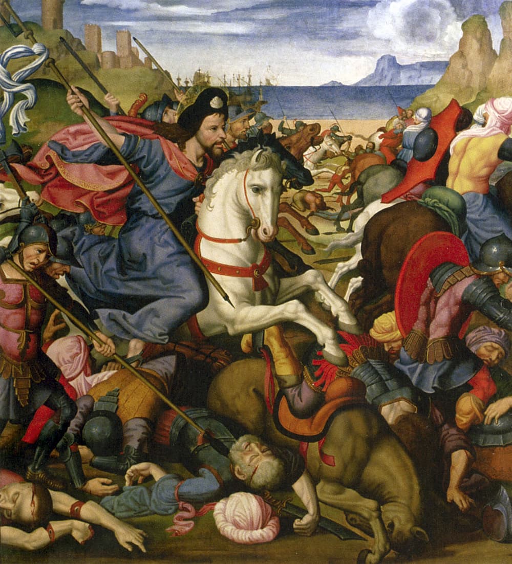 Saint Jacques « el matamore » à la bataille de Clavijo selon le peintre Paolo da San Leocadio en 1515 #Terressens