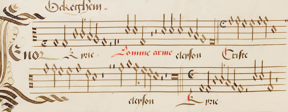 in I-Rvat MS Chigi C.VIII.234 (Chigi Codex) - Messe de l'homme armé par Johannes Ockeghem (c1410-1497) #Terressens