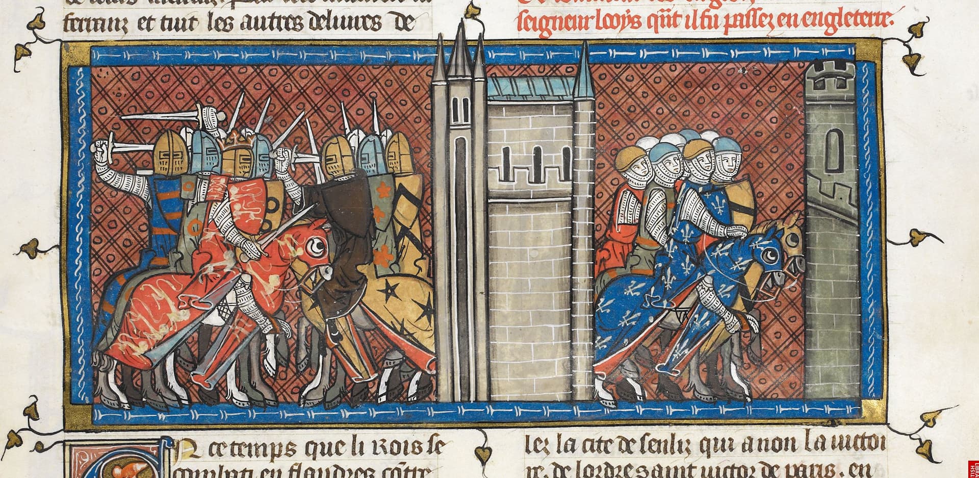 L'ost de Jean sans Terre face à celui de Louis VIII | Grandes chroniques de France - Gb Royal MS 16 G VI folio 385 #Terressens L'ost de Jean sans Terre face à celui de Louis VIII | Grandes chroniques de France - Gb Royal MS 16 G VI folio 385 #Terressens