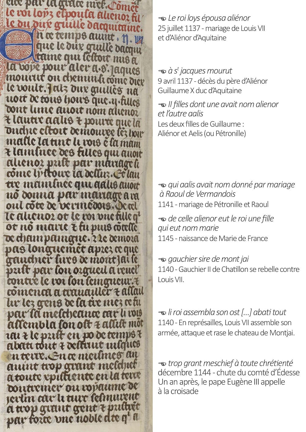 de 1137 à 1144 in Fr 10135  folio 252v° #Terressens