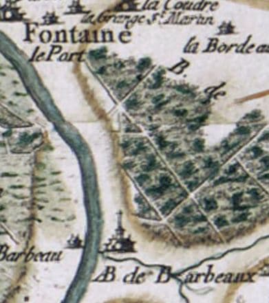 L'abbaye sur les cartes de Cassini. Elle n'apparaît pas sur les cartes plus récentes. #Terressens