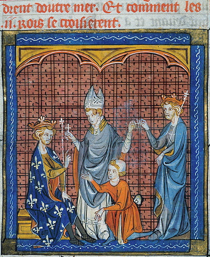 … outre mer. Et comment les deux rois se croisièrent. Royal MS 16 G VI folio 344v° #Terressens