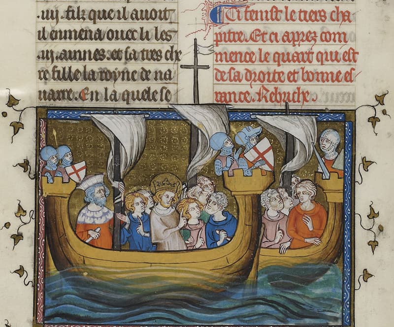 Août 1248 Louis IX et les croisés partent d'Aigues-Mortes (BN Fr 5716 folio 40)Août 1248 Louis IX et les croisés partent d'Aigues-Mortes | BN Fr 5716 folio 40 #Terressens