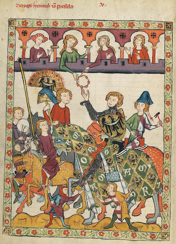 Enluminure du codex Manesse d'Heildelberg - folio 11v - le duc Heinrich de Wroclaw