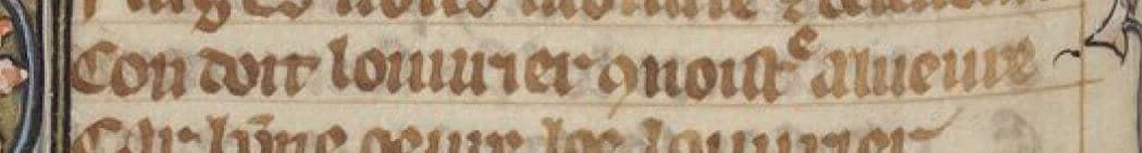 « Qu'on doit l'ouvrier connaître à l'œuvre » (in dits de Watriquets - c1330- Arsenal Ms 3525 - folio 131v) « Qu'on doit l'ouvrier connaître à l'œuvre » (in dits de Watriquets - c1330- Arsenal Ms 3525 - folio 131v)